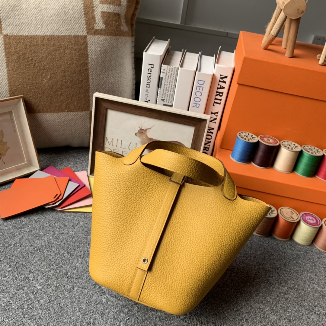 에르메스 피코탄18 카멜 은장 끌레망스 가죽